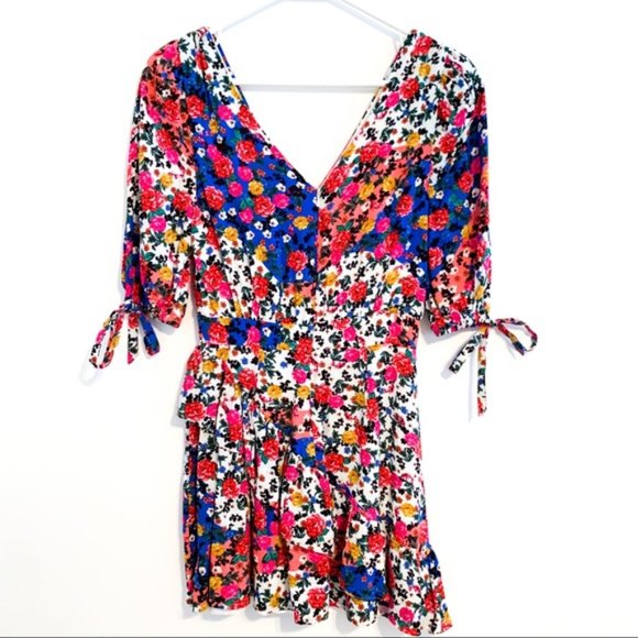 Majorelle Janelle Mini Dress in Patchwork Multi Color - Picture 6 of 7
